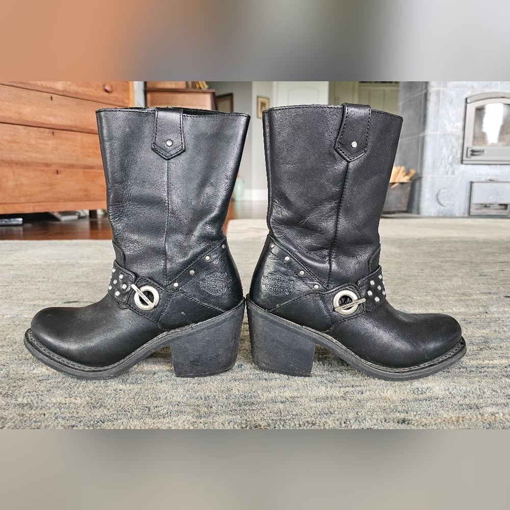 Harley Davidson Moto Harness Leather Boots 7M